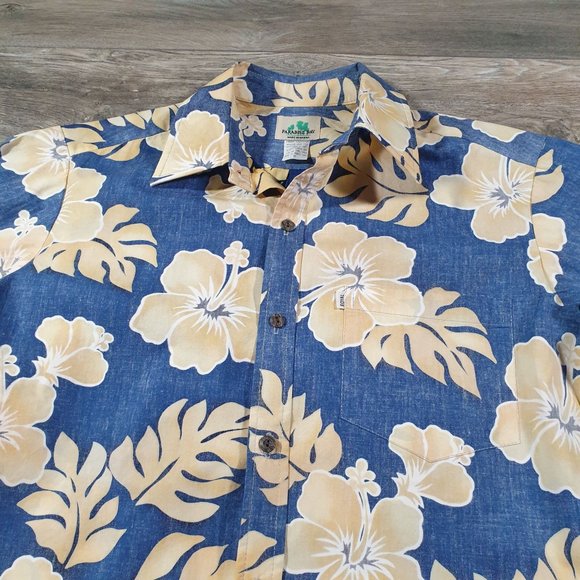 Paradise Bay Mens Medium Short Sleeve Shirt Vintage Hawaii Vacation Relaxed Casu - Picture 4 of 11